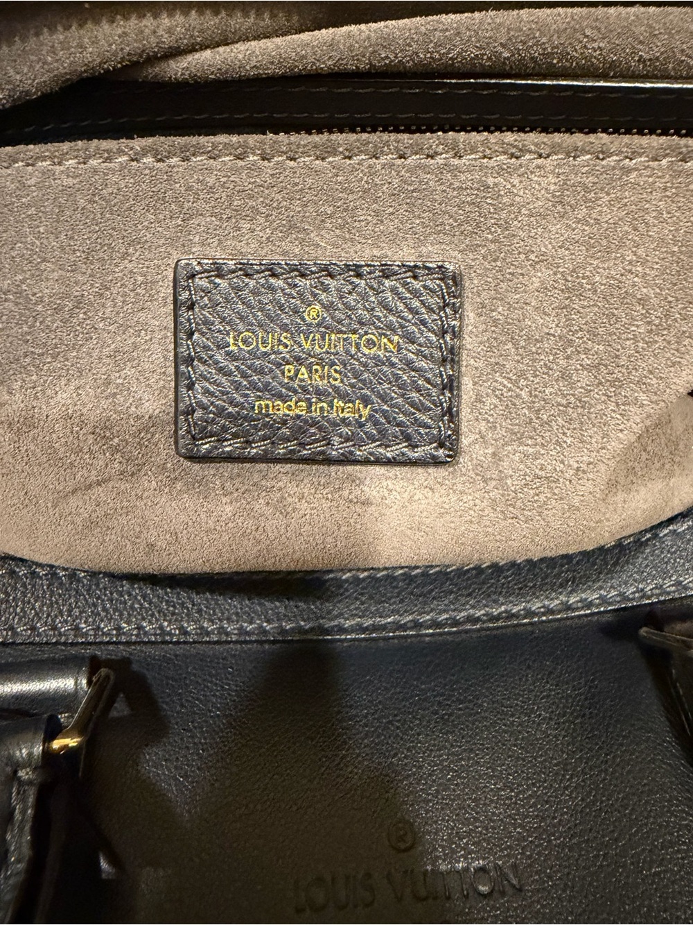 Louis Vuitton Dark Blue Leather Bag with Gold Accents Like new .Limited edision - Picture 5 of 6